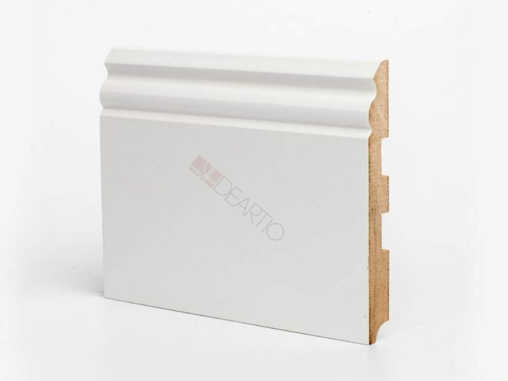 Плинтус напольный белый U105 150 мм МДФ 150x16x2050