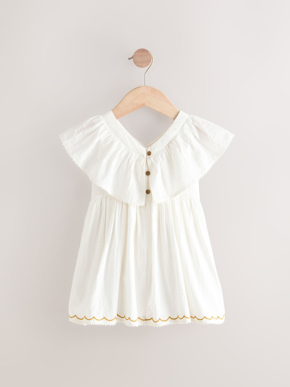 Платье с воротником для девочки Next E89-856, Молочный