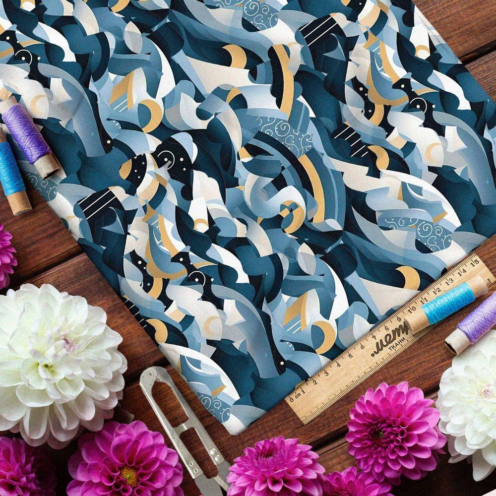 Ткань премиум бифлекс морское вдохновение