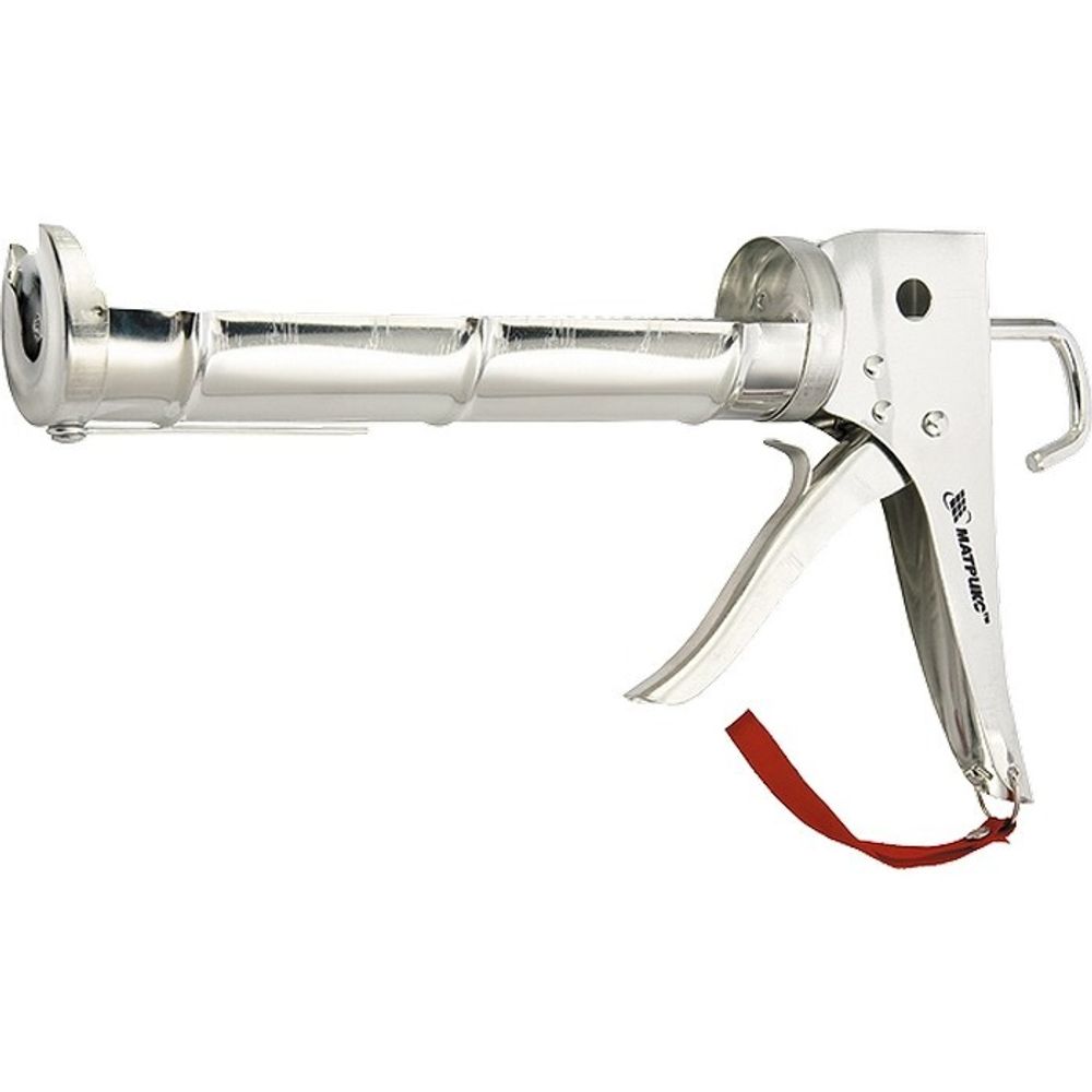 Пистолет для герметика, 310 мл, &quot;полуоткрытый&quot;, хромированный, зубчатый шток 7 мм Matrix
