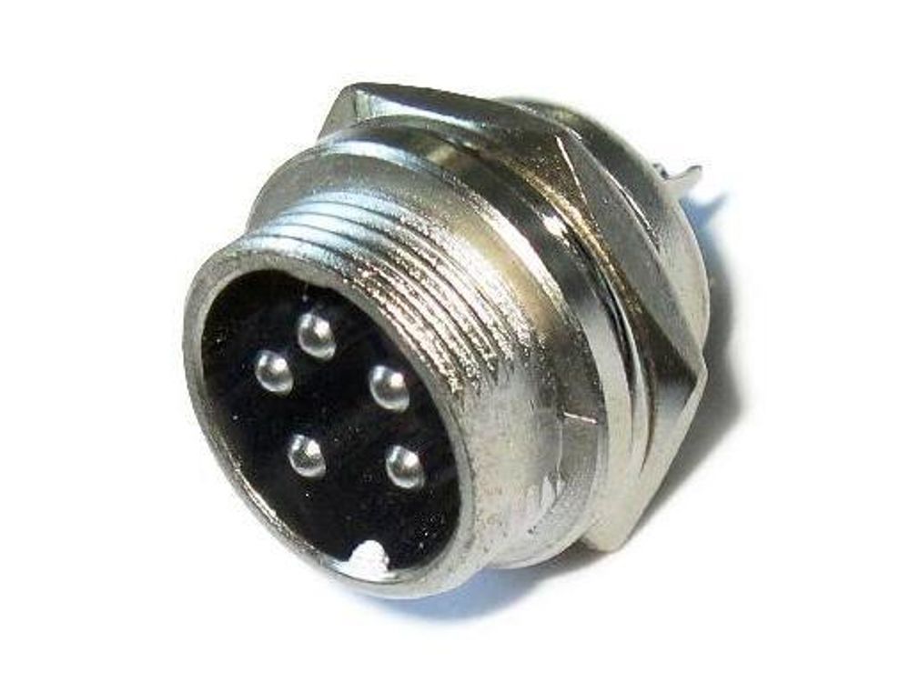 Микрофонный разъем XS16 (резьба 16 мм) - P-1118- 5 pin гнездо.