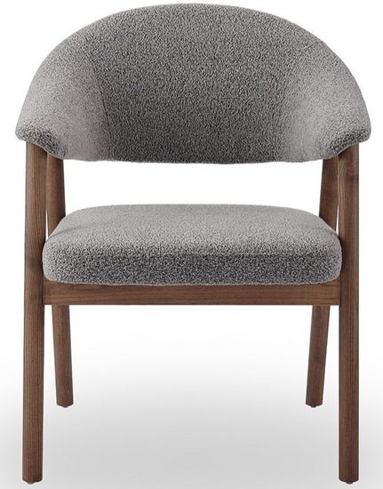 Cтул Comfy 5 с подлокотниками, бежевая ткань, ножки орех