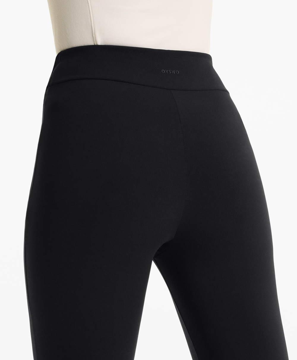 OYSHO Теплые легинсы длиной до щиколотки с высокой посадкой, черный