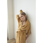 Халат из жатого хлопка горчичного цвета из коллекции essential 4-5y