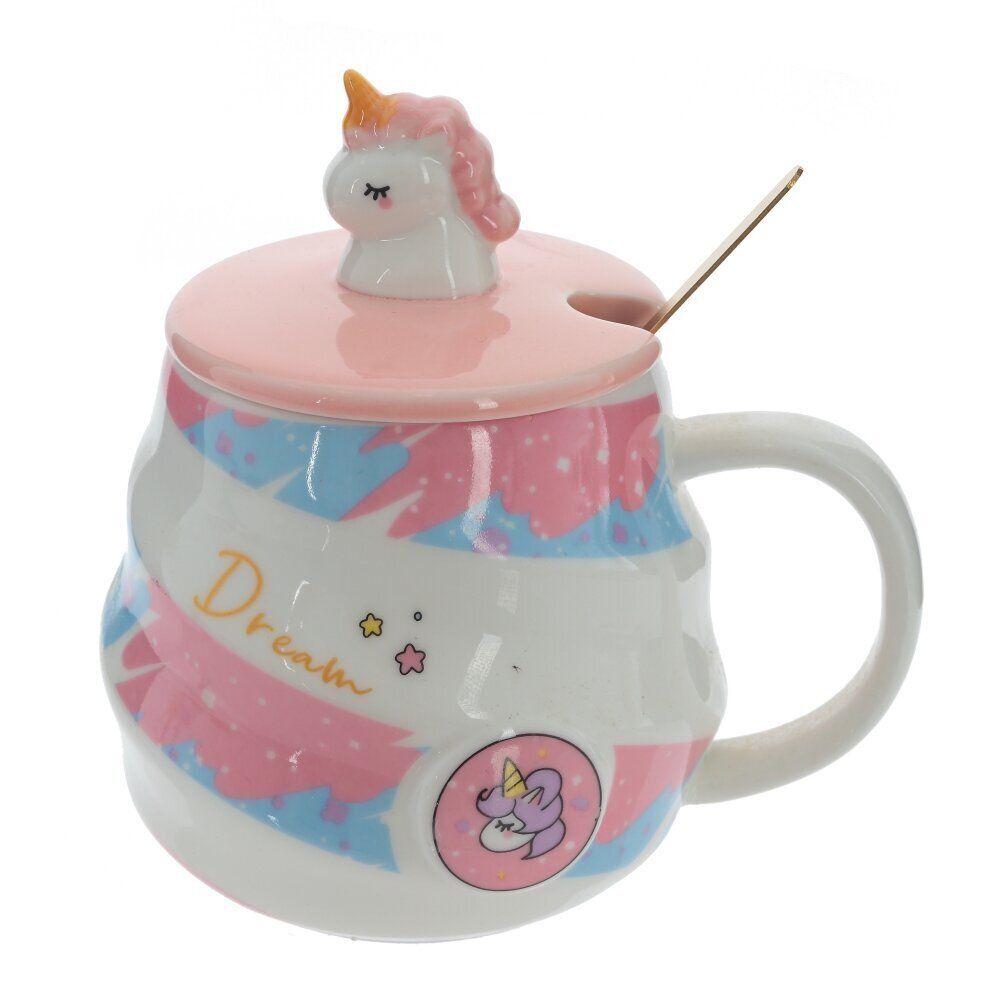 GAEM Кружка с крышкой и ложкой, 400 мл, L13 W10 H13 см