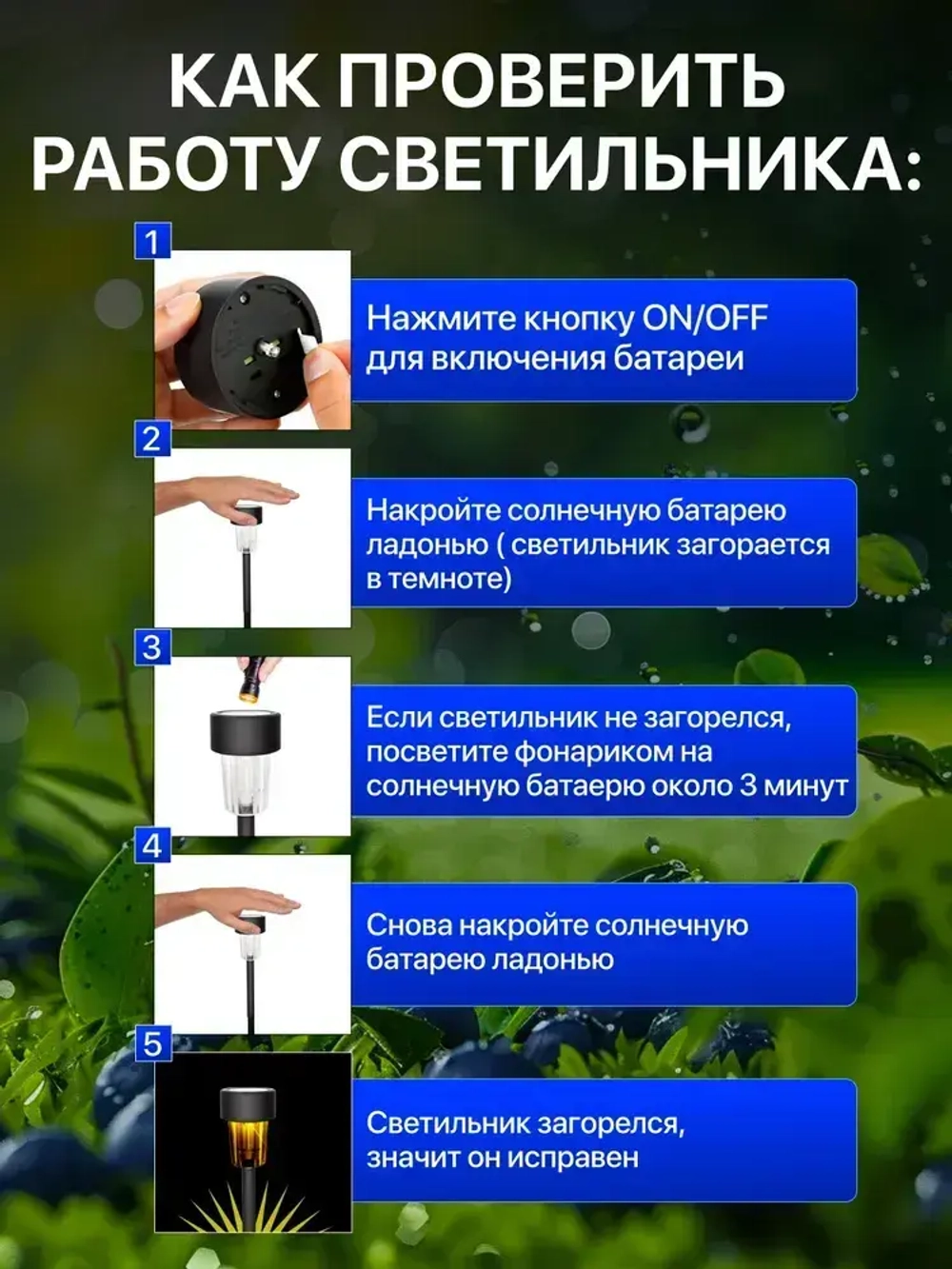 Уличные светильники на солнечных батареях 12 штук