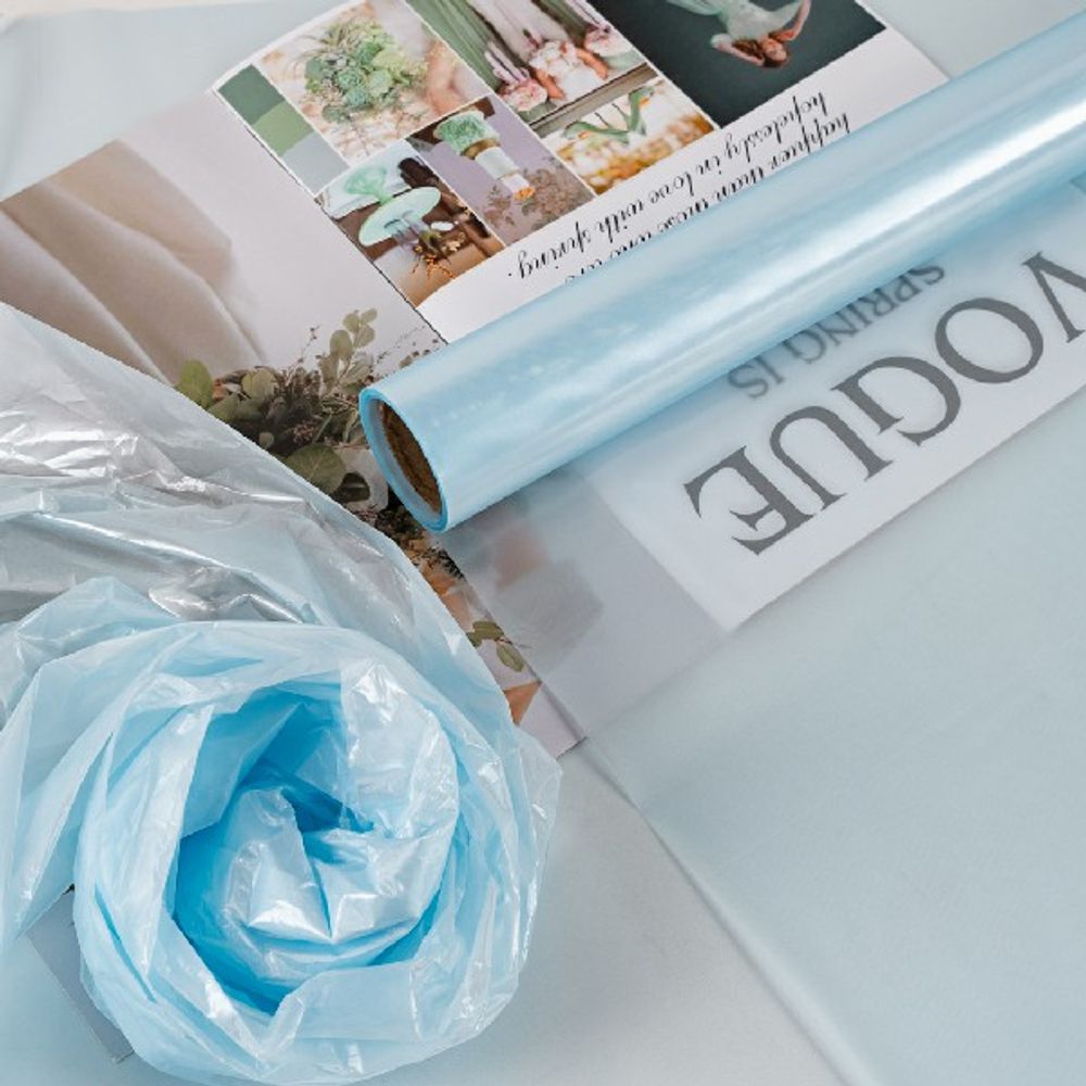 Пленка матовая/глянцевая"Стекло" 56см*10м Голубая