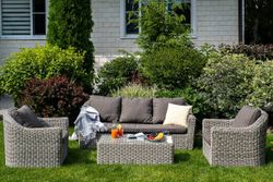 "Фабриция" лаунж-зона из искусственного ротанга, цвет серый