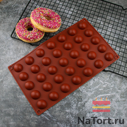 Силиконовая форма «Полусфера» 2,5 см, 35 ячеек