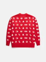 Свитер Яндекс Рождественский красный / белый
