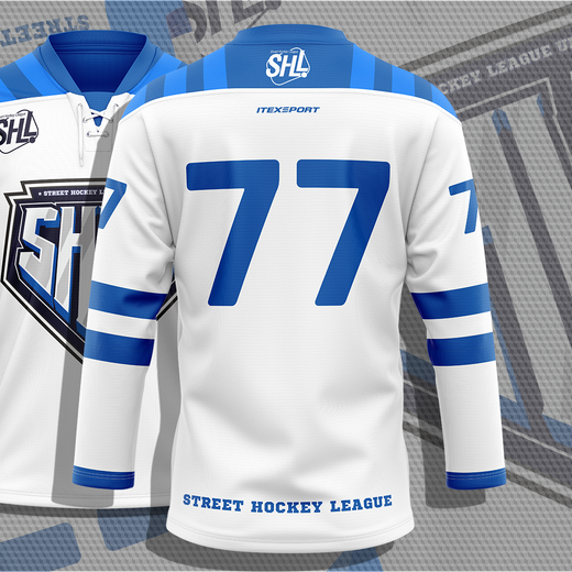 Хоккейная майка джерси белая команды Street Hockey League United на заказ, гостевая