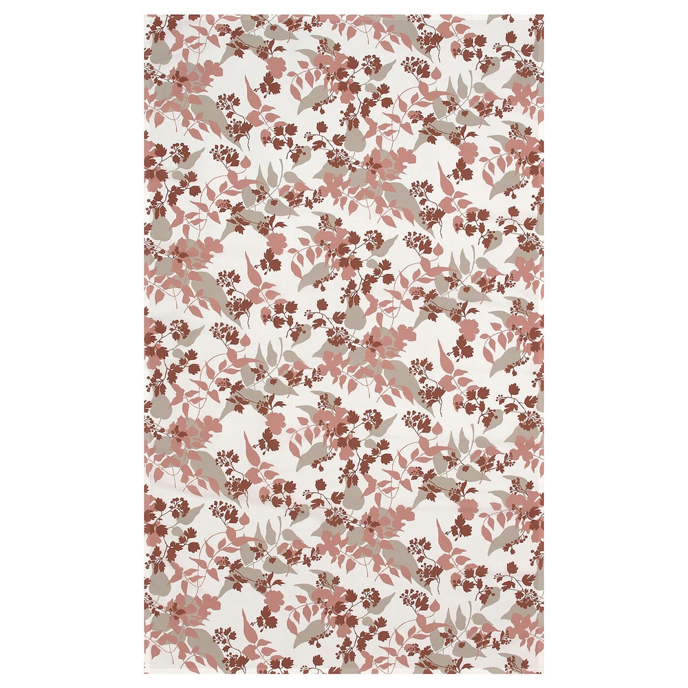 IKEA RINGBUK  (ИКЕА РИНГБУК)  -  Скатерть, белый беж/красный/листья, 145x240 см