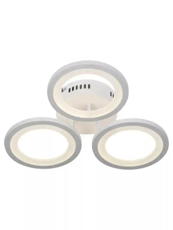 Люстра потолочная светодиодная с пультом ДУ Rivoli белая 60 Вт 3000К - 6200К, светильник на кухню, в детскую, в спальню