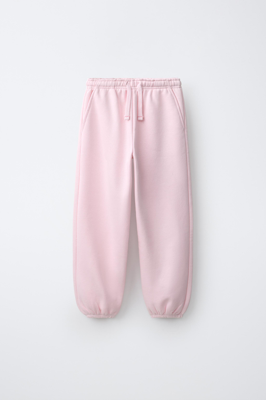 ZARA БРЮКИ-ДЖОГГЕРЫ ИЗ МЯГКОЙ ТКАНИ, РОЗОВЫЙ