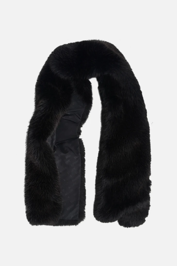 Шарф из экомеха темно-коричневый