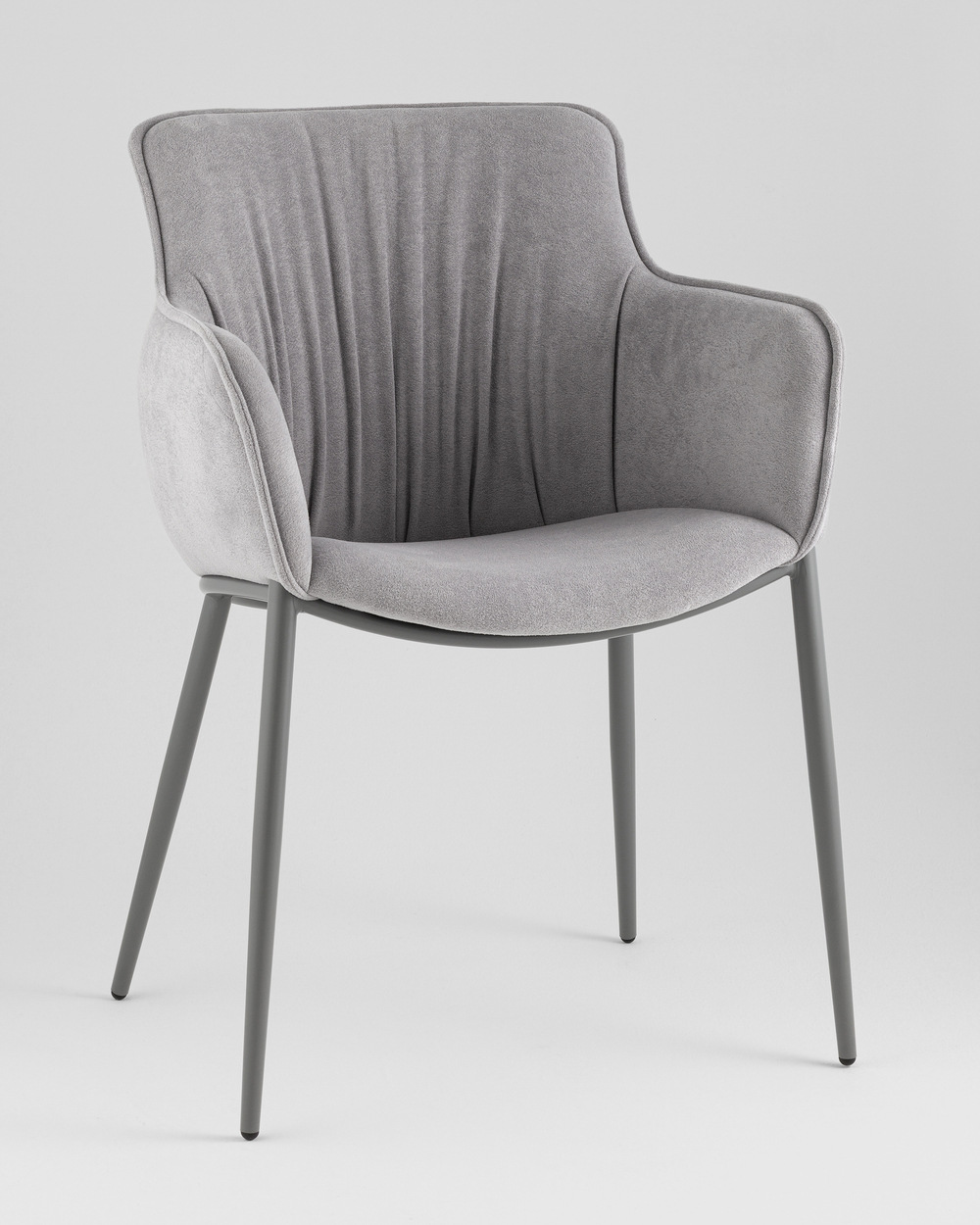 Стул Твигги шенилл серый каркас серый
