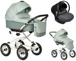 Детская коляска Indigo Barbara 21 Classic 3 в 1 с автокреслом Avionaut Cosmo Grey Ba02 шалфей