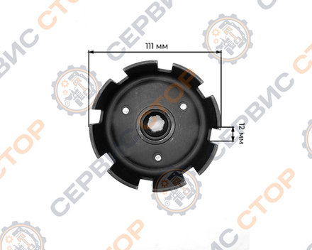 Корзина сцепления 168F/170F шлиц 20 мм