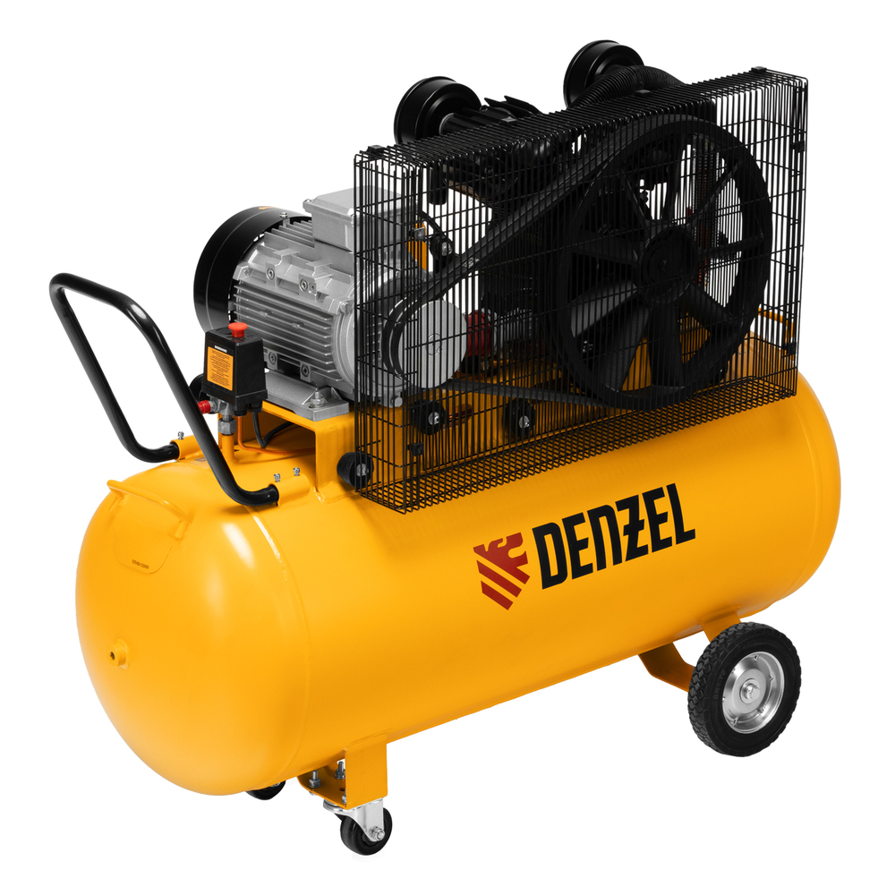 Компрессор поршневой ременной BCV 5500-T/200. 5.5 кВт. 200 литров. 850 л/мин Denzel