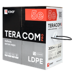 Кабель витая пара TERACOM PRO Cat.5E U/UTP 4 пары solid внешний 24AWG оболочка LDPE цвет черный (упак. 305м) (305.00 шт.)