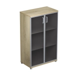 Шкаф средний со стеклом в раме (задняя стенка ХДФ) АВАНС (AVANCE)