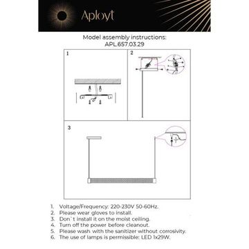 Люстра подвесная 29W 3000K APL.657.03.29 черный Meri Aployt