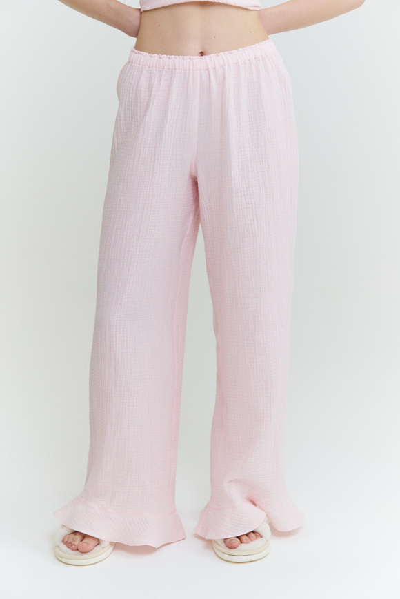 Муслиновые брюки с воланами