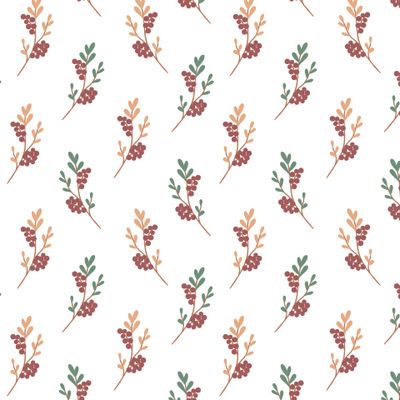 Ветки с красными ягодами и листьями