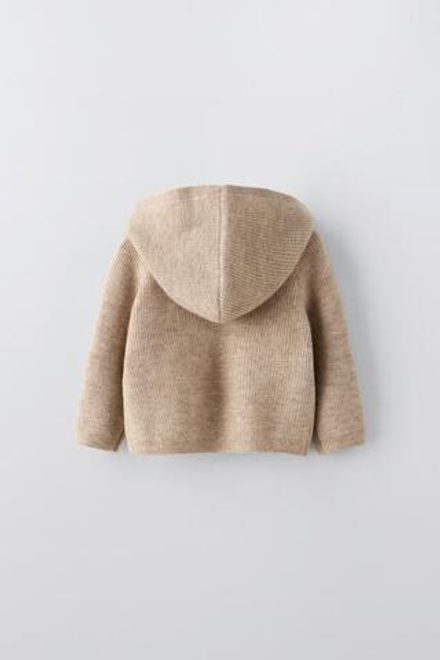 ZARA КАРДИГАН ИЗ ШЕРСТИ И КАШЕМИРА, РЫЖЕВАТО-КОРИЧНЕВЫЙ С МЕЛАНЖЕВЫМ ЭФФЕКТОМ