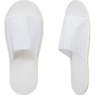 Тапочки одноразовые Махровые-Оптима белые с открытым мысом
