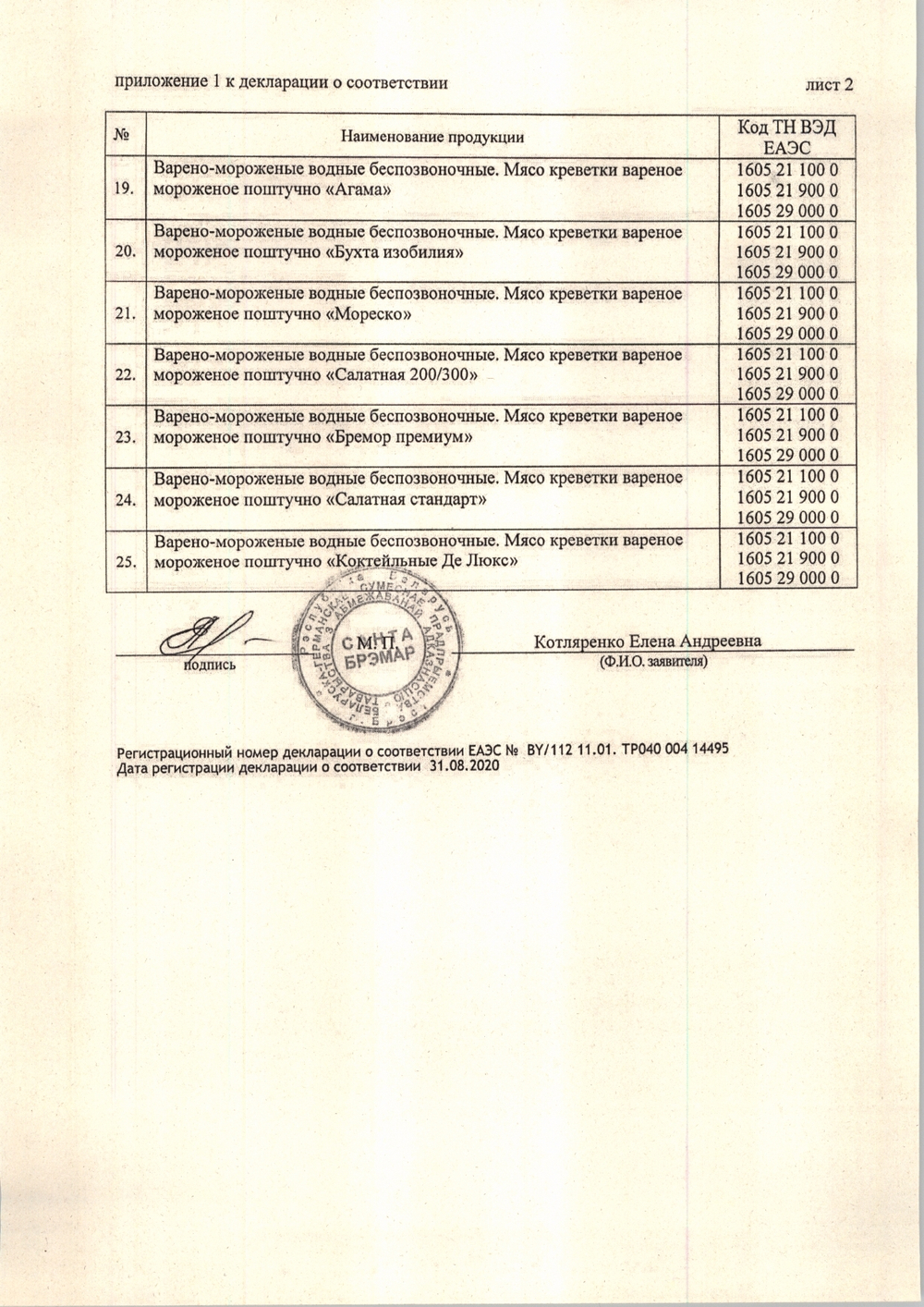 Креветки Санта Бремор Варено-Мороженые Бланшированные 200/300 1кг