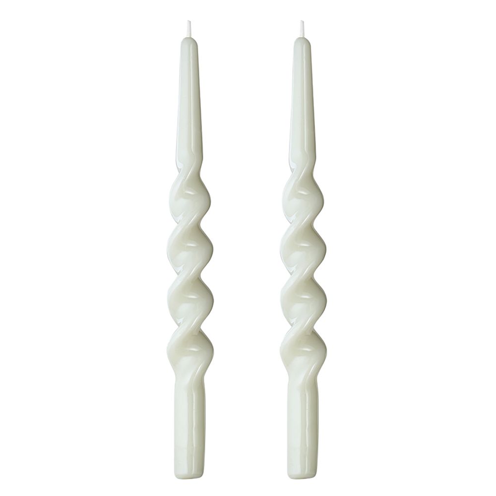 Набор из двух свечей светло-серого цвета из коллекции Essential, 35 см