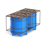 Емкости в кассетах для перевозки воды и жидких удобрений, КАС Полимер-Групп V 5000 двойная с дерев.полом 10000 л. вертикальная (3930x1980x2193см;синий) - арт.559069