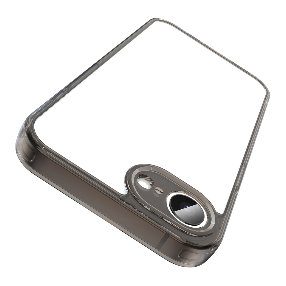 Чехол прозрачный для iPhone 16e, мягкие усиленные боковые рамки тонированные серые