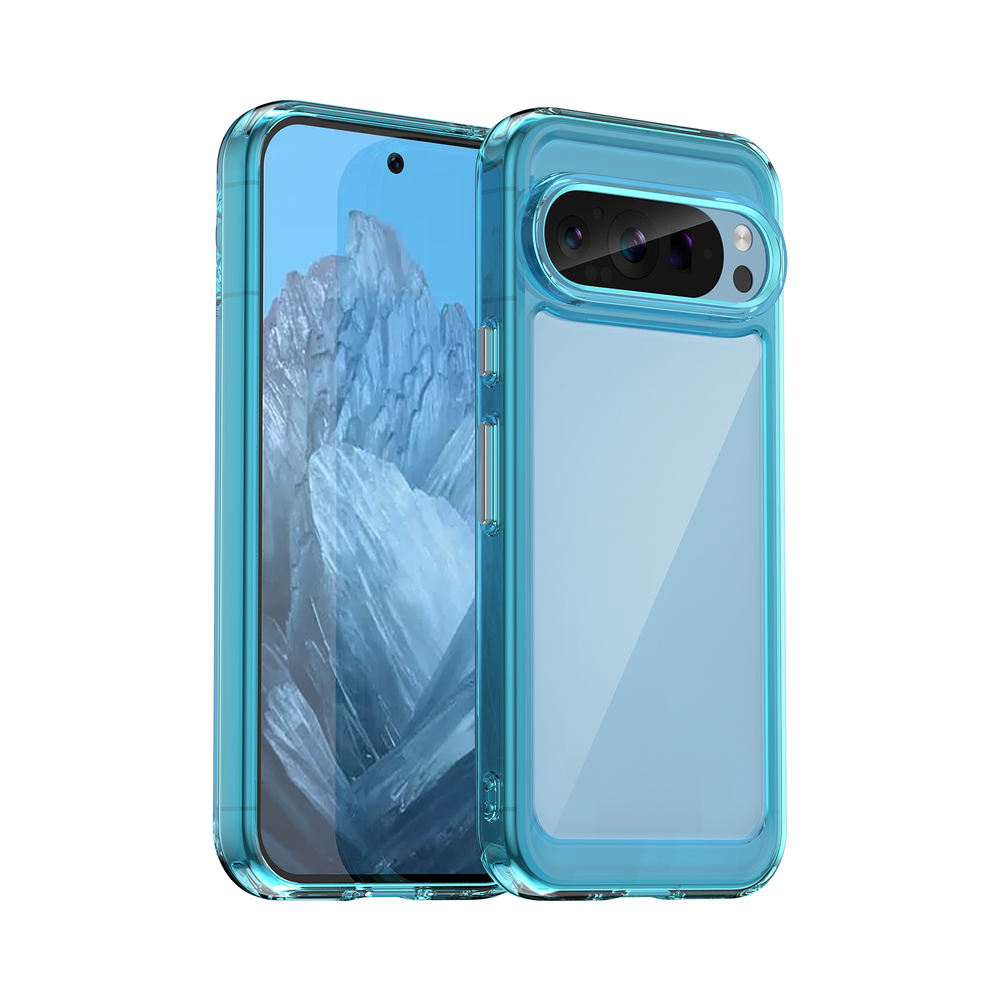 Чехол с мягкими рамками бирюзового цвета для Google Pixel 9 Pro, увеличенные защитные свойства