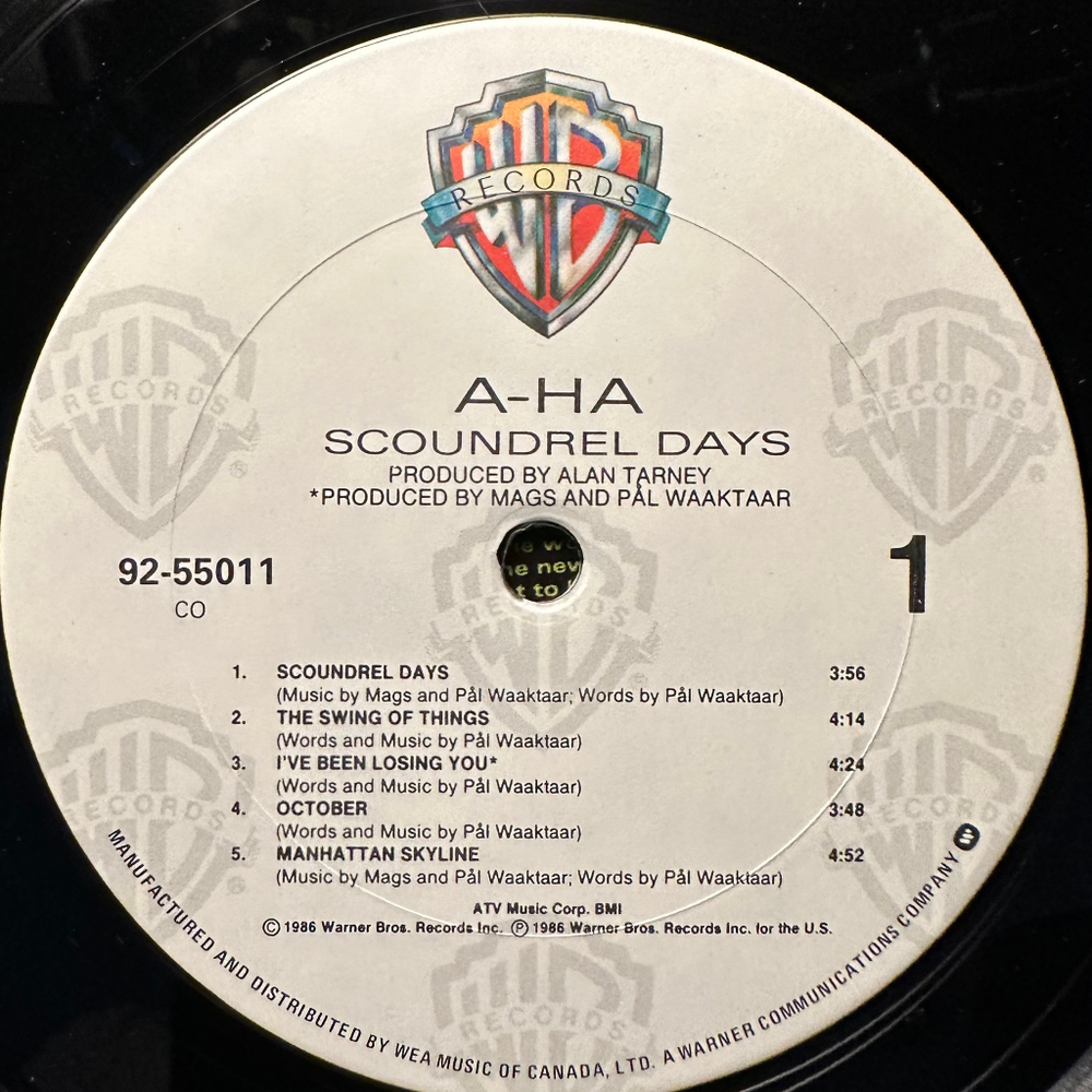 a-ha - Scoundrel Days (Канада 1986г.)