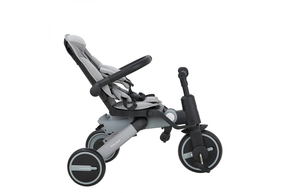 PITUSO Велосипед трехколесный Leve Pro, складной, с сумкой, Grey/Серый (серая рама)