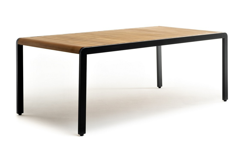 Обеденный стол из алюминия MAYA 200 см темный графит