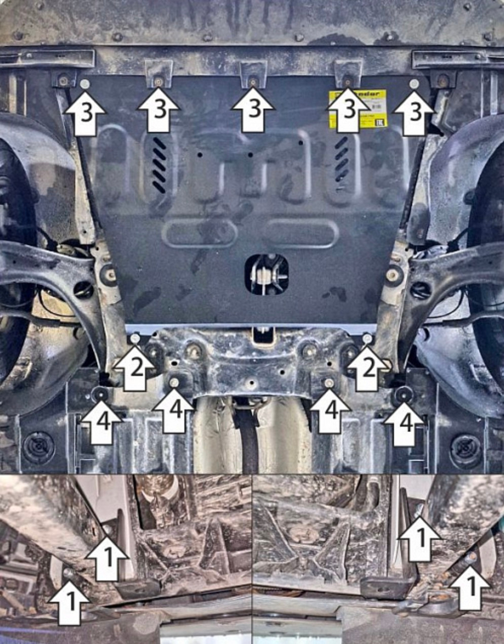 Защита стальная 2 мм двигателя и кпп для Renault Samsung XM3 2020-2024 Motodor.71711