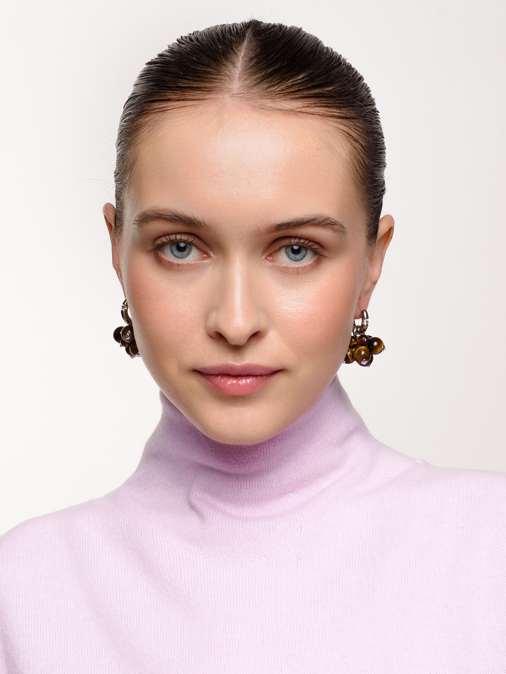 Серьги "Berry" тигровый глаз Silver