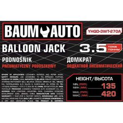 Домкрат подкатной пневматический 3,5т BM-YHQD-3WT-270A