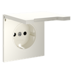 Накладка для розетки с заземлением, защитными шторками и крышкой, S70 (хлопок)