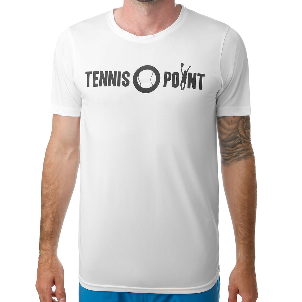 Мужское теннисное поло Tennis-Point Basic Function T-Shirt Men - White, Black
