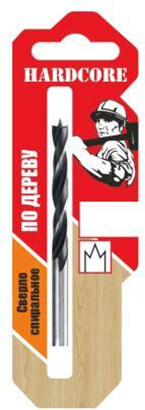 Сверло по дереву спиральное 10*133мм / Hardcore 160010