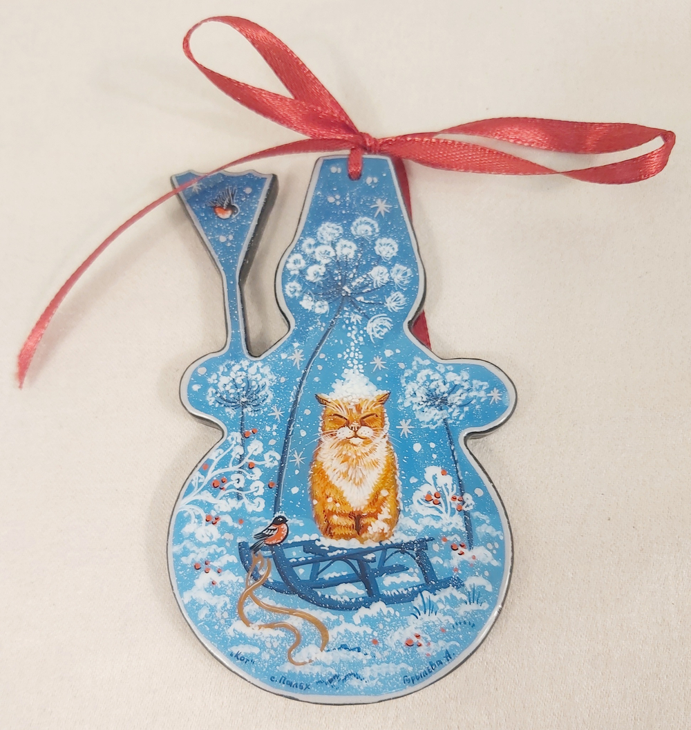 Сувенир "Снеговик" с росписью Палех в подарочном футляре