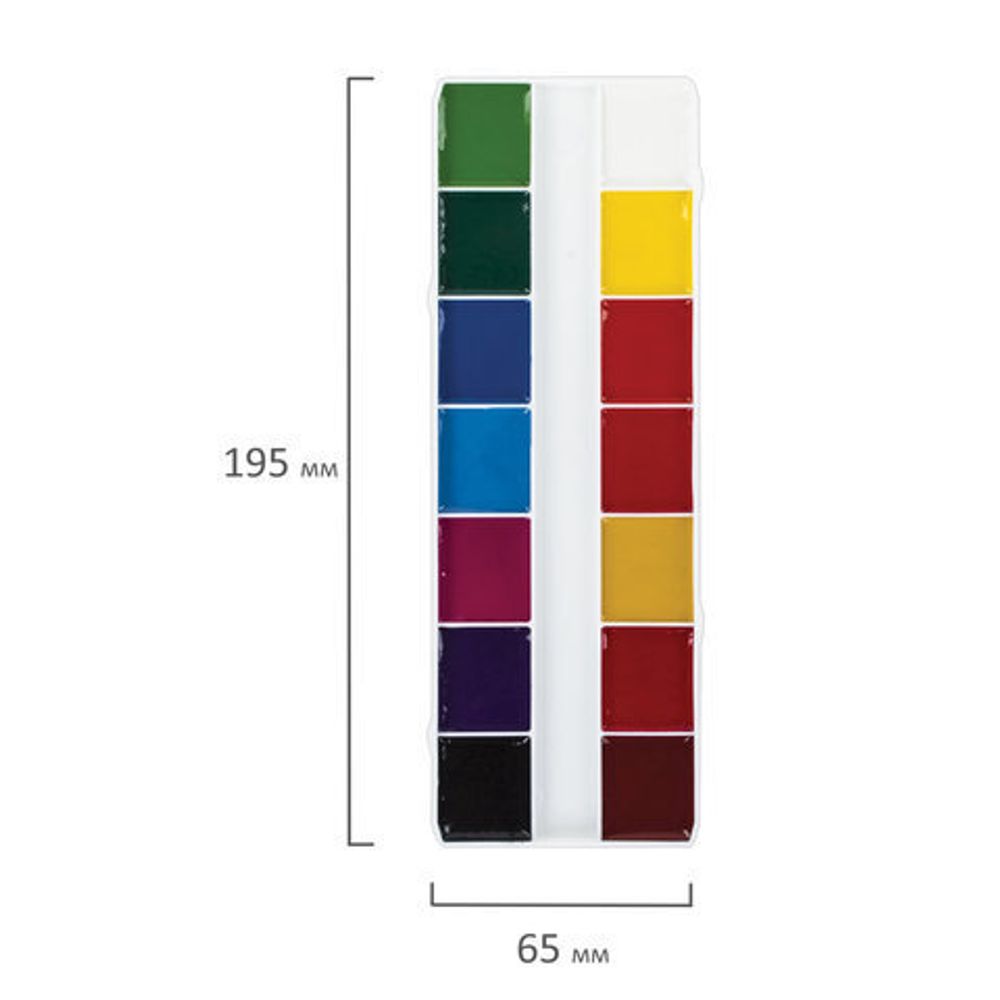 Краски акварельные ПИФАГОР "МЕДОК", 14 цветов, медовые, без кисти, картонная коробка, 191320