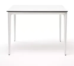 "Малага" обеденный стол из HPL 90х90см, цвет молочный, каркас белый