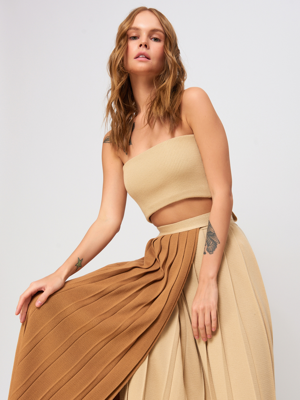 Юбка Corrugation Beige