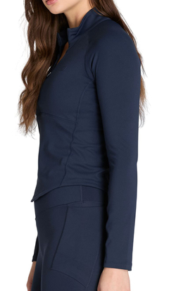 Женская теннисная футболка   Wilson Baseline Half-Zip Long Sleeve Tee - classic navy