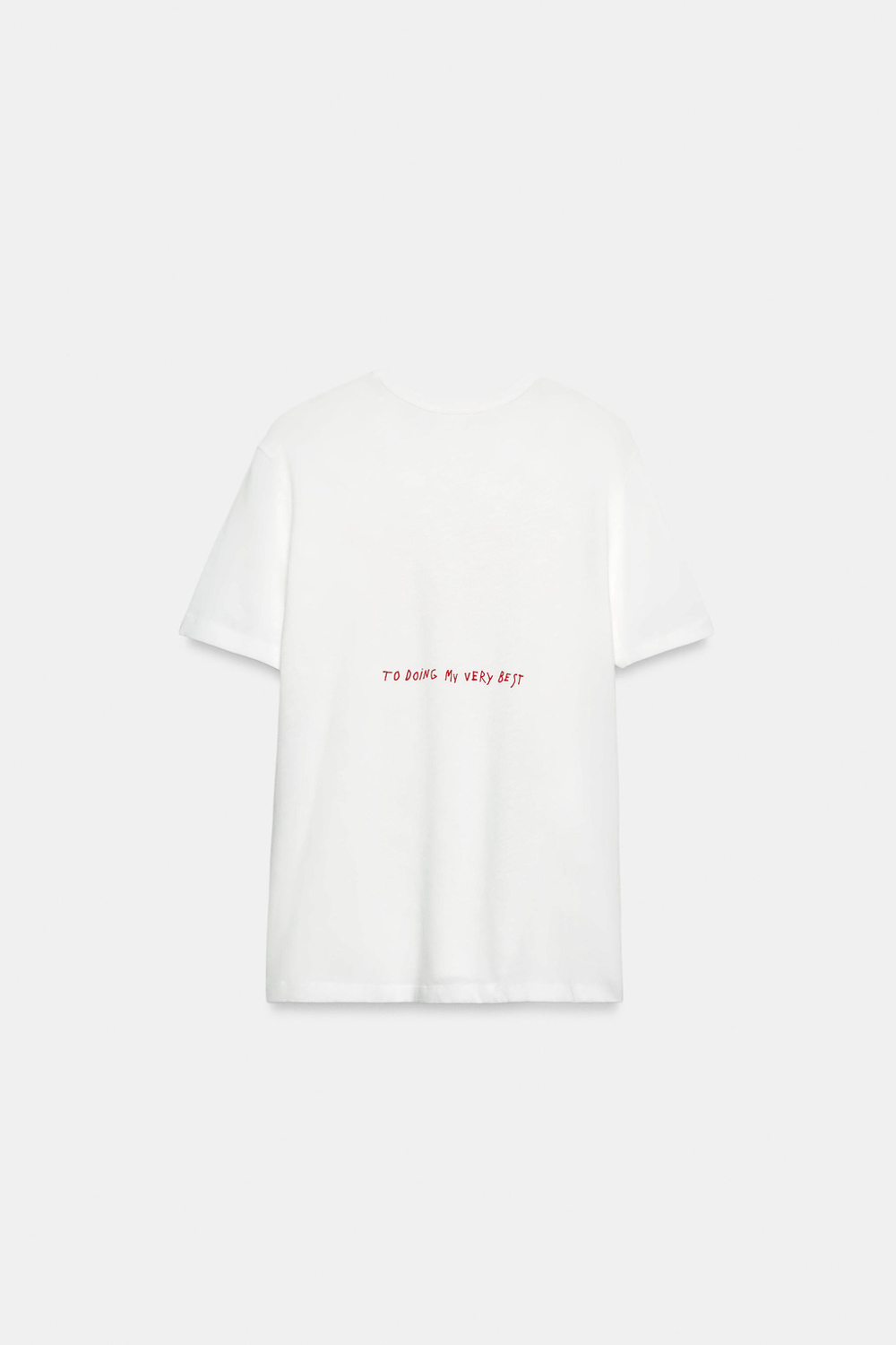 ZARA ФУТБОЛКА ФЛАМЕ С НАДПИСЬЮ, БЕЛЫЙ